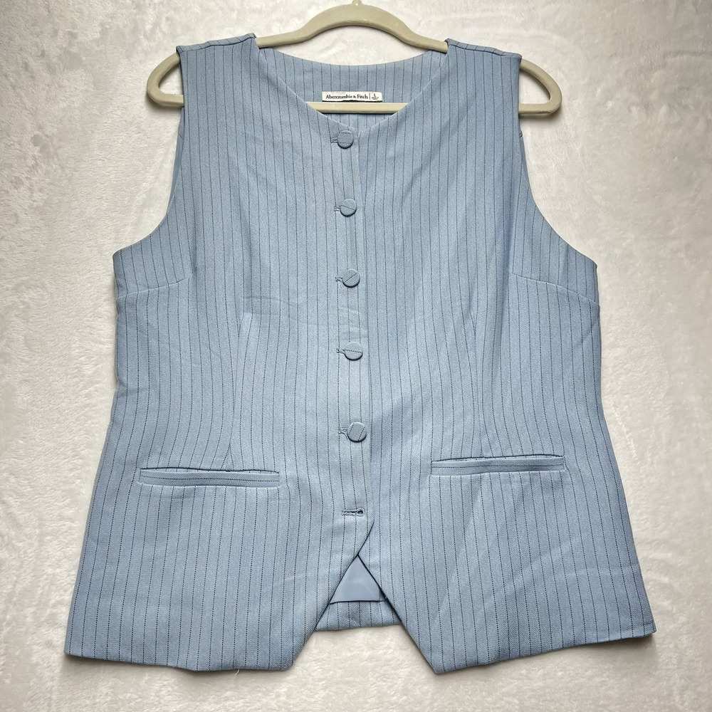 Abercrombie & Fitch Vest Womens Large Striped Academia Career